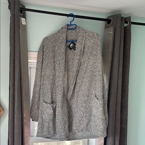 Roots Gray Cardigan Sweater with Shawl Collar
